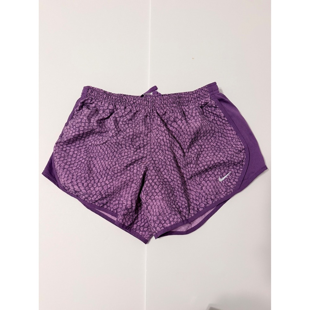 Nike Dri-FIT Purple Snakeskin Print Running Shorts Womens Large 3 Inch Inseam